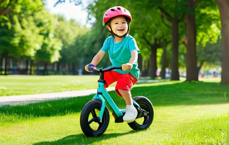 승용완구 쇼핑몰 리뷰 - **Prompt 1: Joyful Balance Bike Rider in a Park**
    "A happy, energetic 4-year-old child, wearing ...