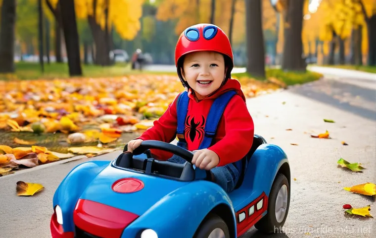 승용완구 슈퍼히어로 테마 - **Prompt:** A joyful toddler, approximately 18 months old, wearing a clean, colorful romper and a vi...