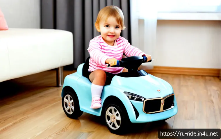 승용완구 최신 유행 - Photorealistic modern Russian family apartment playroom, a cheerful toddler wearing fully covering c...